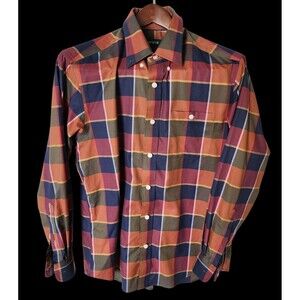 Vintage Orvis Wrinkle Free Check Plaid Button Down Shirt Men’s Med Long Sleeve